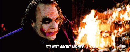 Joker burning money